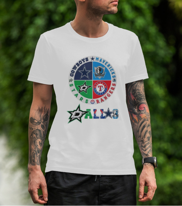 Cowboys Mavericks Rangers Stars Dallas Logo T-Shirt