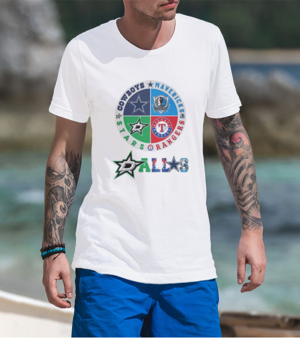 Cowboys Mavericks Rangers Stars Dallas Logo T-Shirt