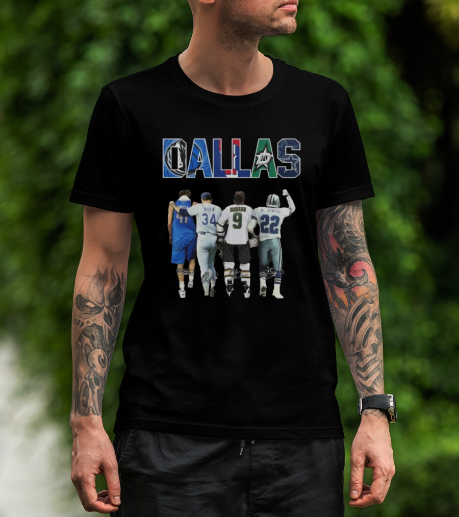 Dallas Mavericks Texas Rangers Dallas Stars Dallas Cowboys Legend Signatures T-Shirt