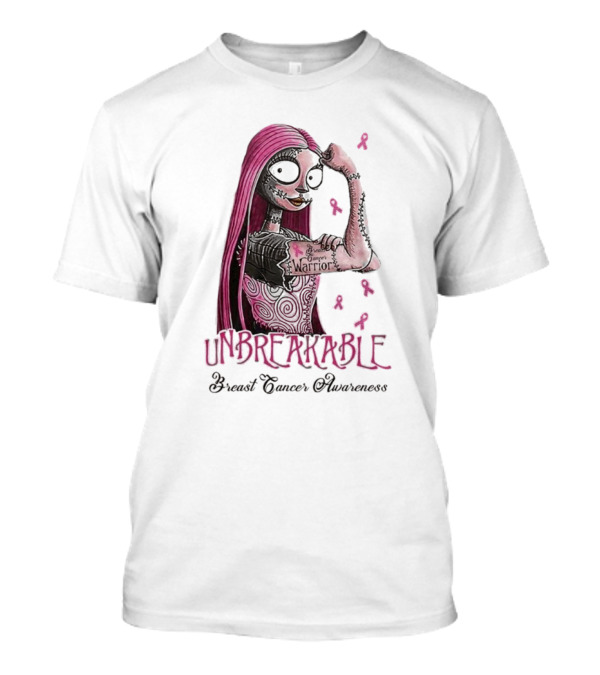 Unbreakable Warrior Breast Cancer Awareness Sally The Nightmare Before Christmas T-Shirt