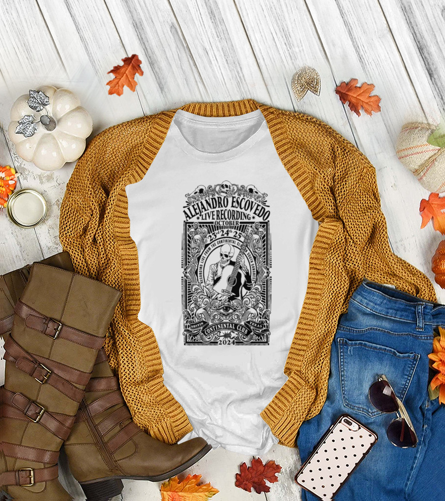 Alejandro Escovedo Live Recording October 23-25 2024 The Continental Club Austin Texas T-Shirt