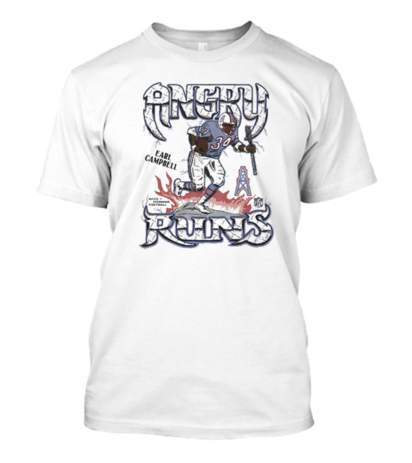Angry Runs Earl Campbell Houston Oilers NFL Football T-Shirt
