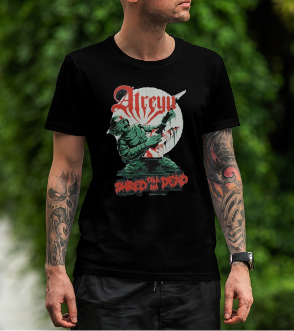 Atreyu Shred Till I’m Dead Zombie Playing Guitar T-Shirt