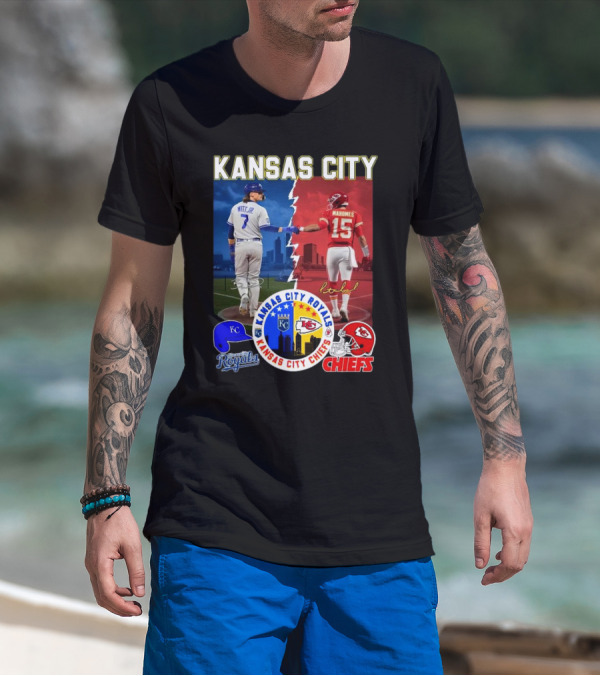 Kansas City Royals Robert Witt Jr. Chiefs Patrick Mahomes Signatures Royals Chiefs T-Shirt