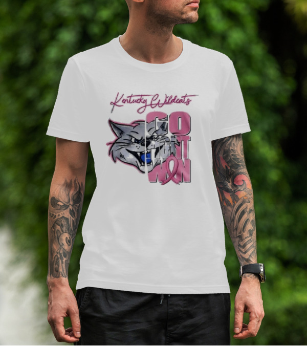 Kentucky Wildcats Go Fight Win Breast Cancer Awareness T-Shirt