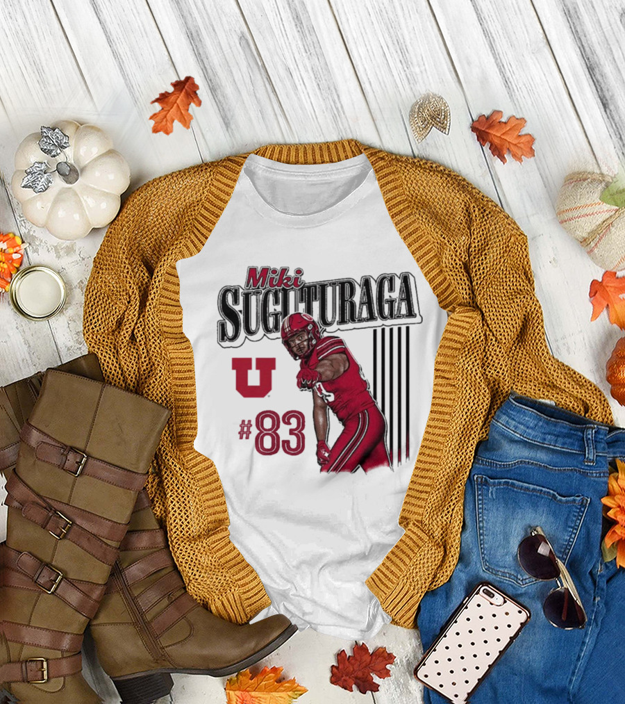 Miki Suguturaga Utah Utes Football #83 Cartoon Player T-Shirt