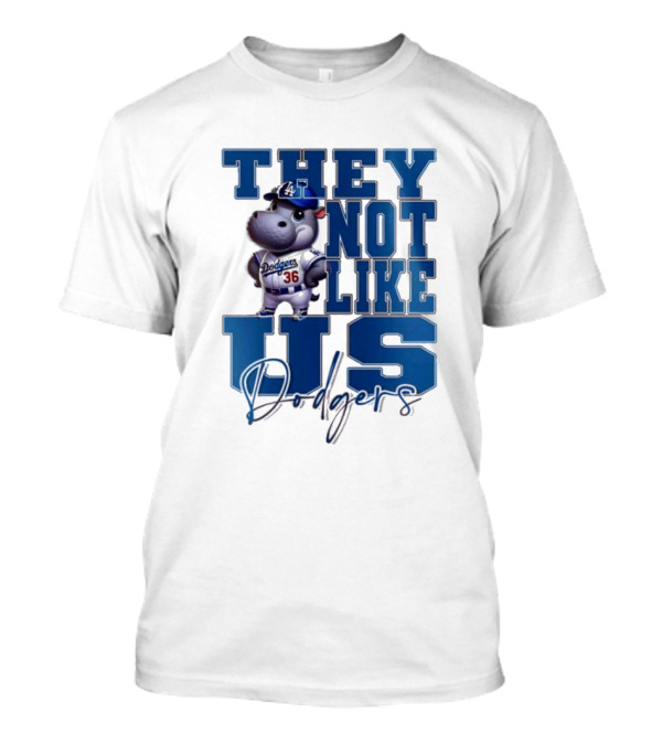 The Not Like Us Moo Deng X Los Angeles Dodgers Baseball T-Shirt