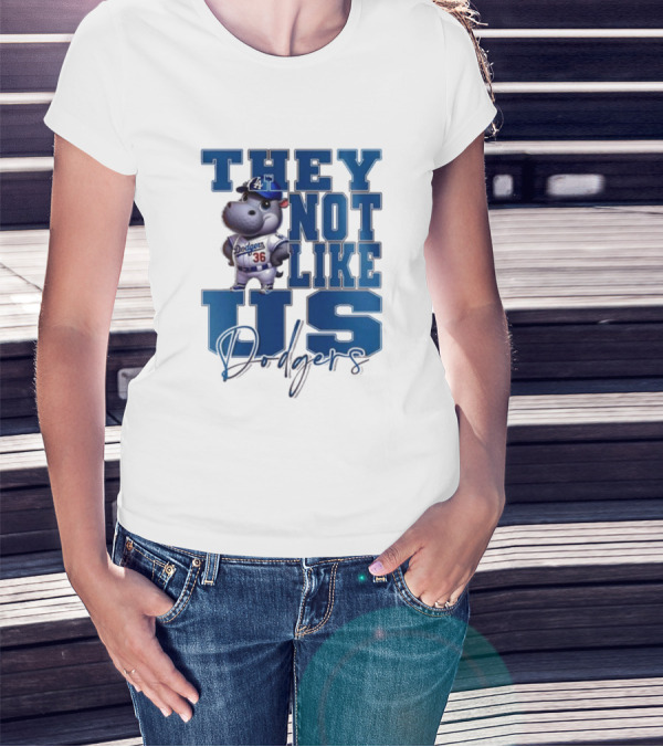 The Not Like Us Moo Deng X Los Angeles Dodgers Baseball T-Shirt