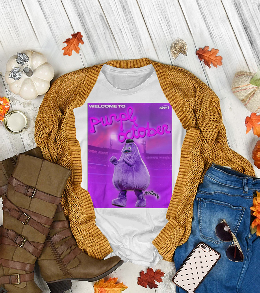 Welcome to Purple October New York Mets Grime 2024 SNY T-Shirt