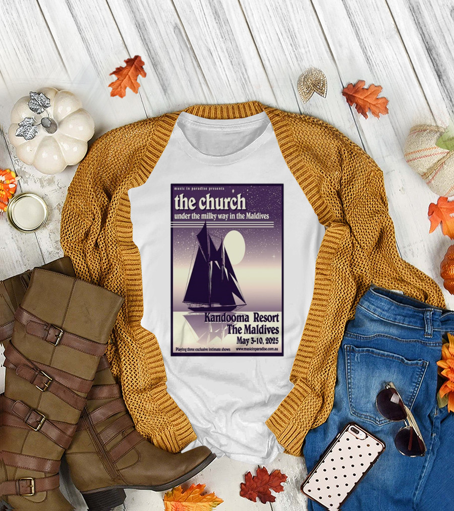 the church under the milky way in the maldives kandooma resort the maldives may 3-10 2025 music in paradise presents T-Shirt