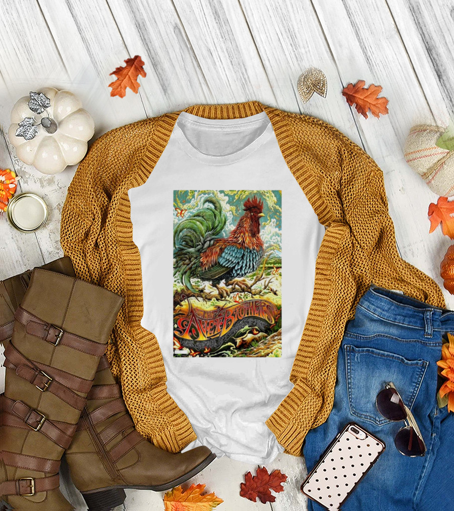 The Avett Brothers Grand Prairie TX Oct 11 2024 Rooster Artwork Event T-Shirt