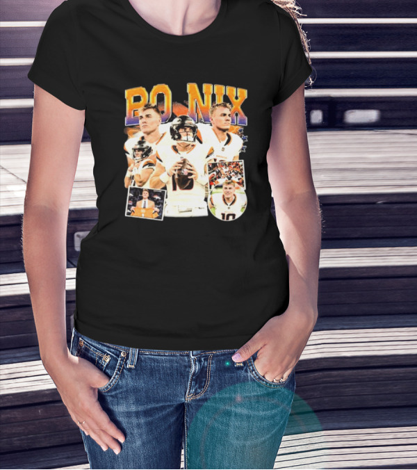 Bo Nix Denver Broncos NFL Vintage Football American T-Shirt