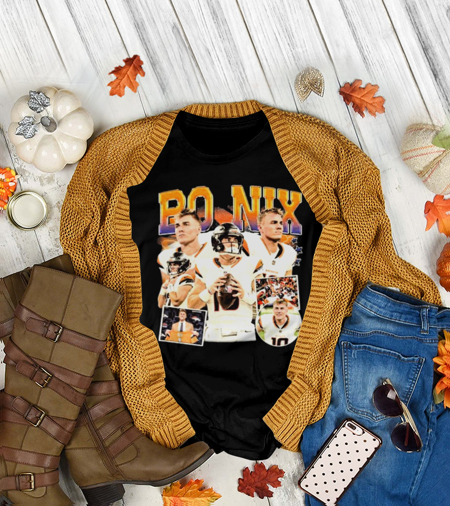 Bo Nix Denver Broncos NFL Vintage Football American T-Shirt