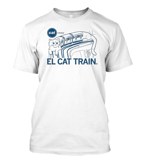 Chicago Cat El Train Whimsical Transport T-Shirt