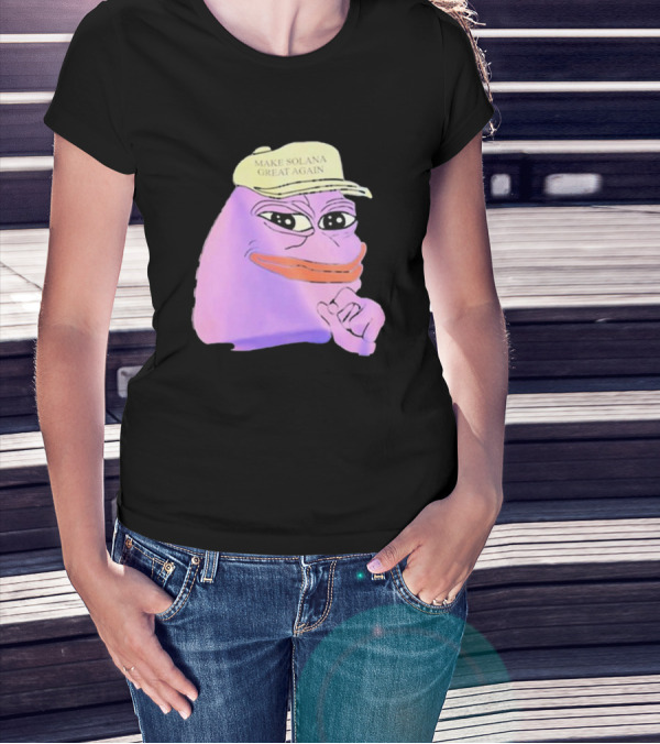 Purple Pepe Make Solana Great Again Hat T-Shirt