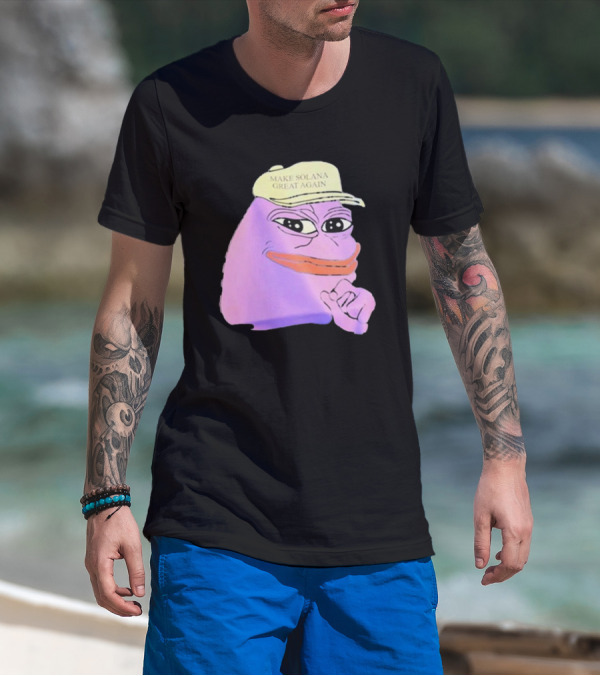 Purple Pepe Make Solana Great Again Hat T-Shirt