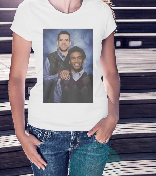 Step Brothers Aaron Rodgers Garrett Wilson New York Jets Portrait Mockup T-Shirt