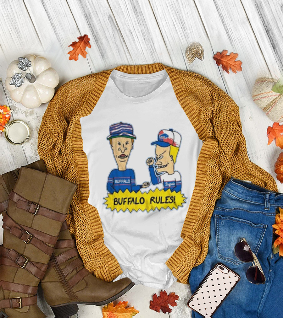 Beavis And Butt-Head Buffalo Rules Buffalo Bills Cartoon Characters T-Shirt