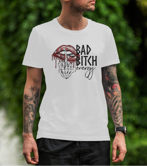 Bad Bitch Energy Kissing Middle Finger Skeleton X San Francisco 49ers T-Shirt