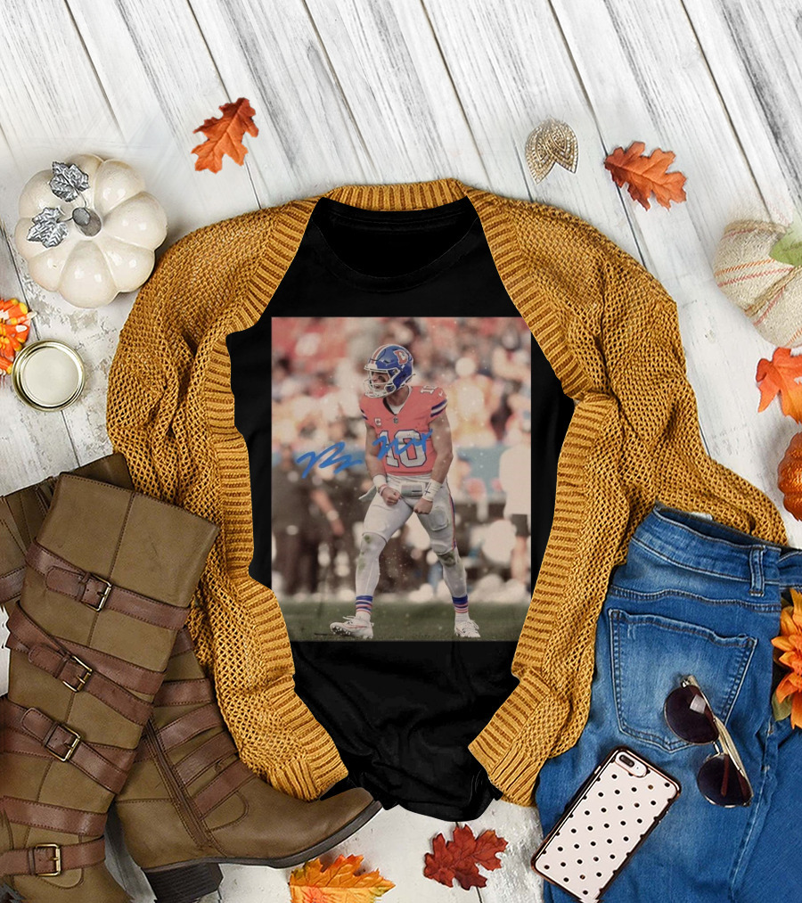 Bo Nix Denver Broncos NFL Player 10 Signature Photo T-Shirt