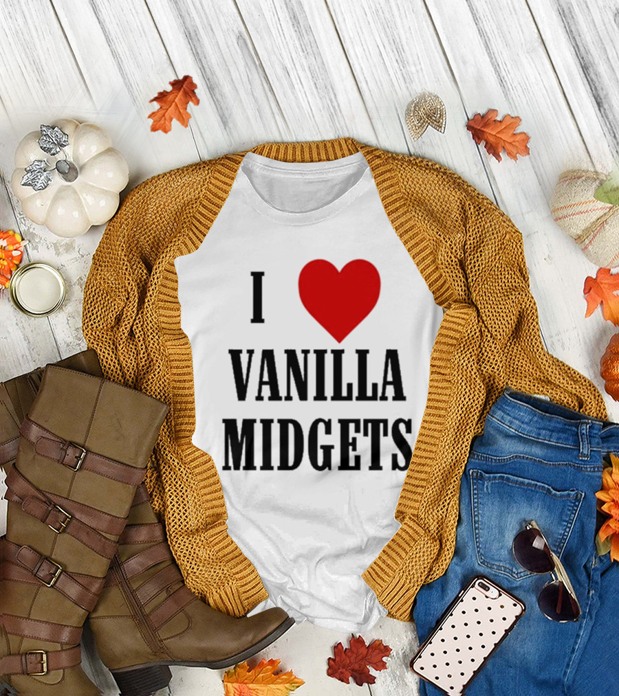 Nick Aldis I Love Vanilla Midgets I Heart Red T-Shirt