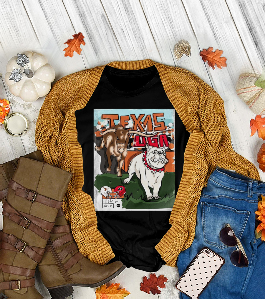 Texas vs Georgia Longhorns Bulldogs October 19 2024 Football Showdown 6:30 PM ABC T-Shirt