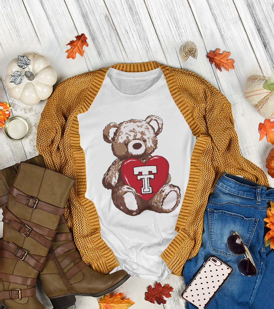 Texas Tech Red Raiders Teddy Bear Heart Hug T-Shirt