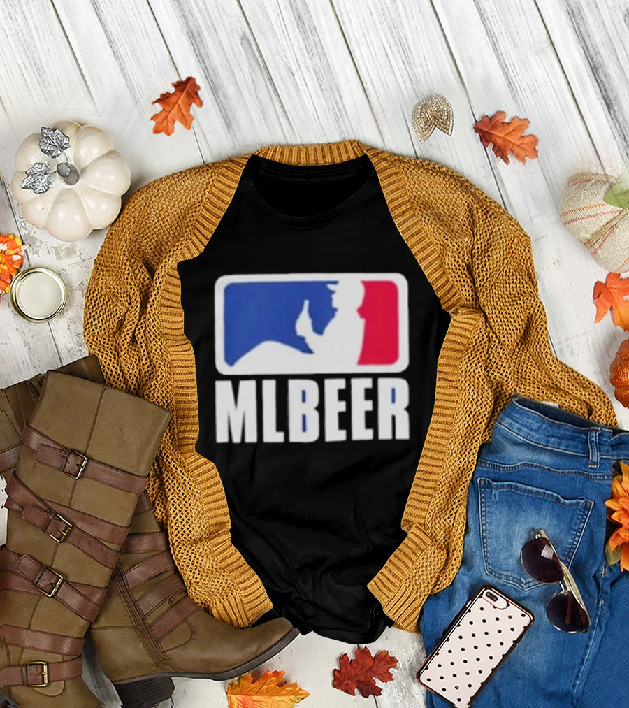 MLBEER MLB Parody Logo Funny Baseball Beer Enthusiast T-Shirt