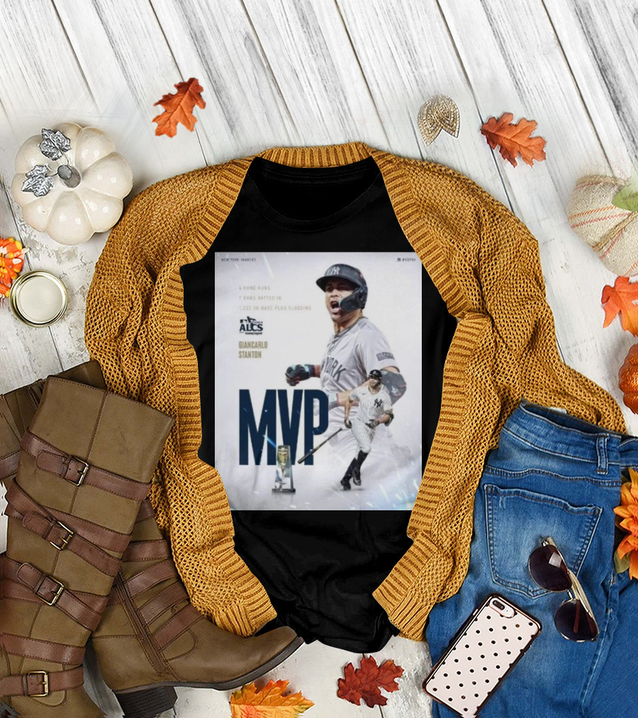 New York Yankees ALCS Giancarlo Stanton MVP Home Runs RBIs Slugging T-Shirt