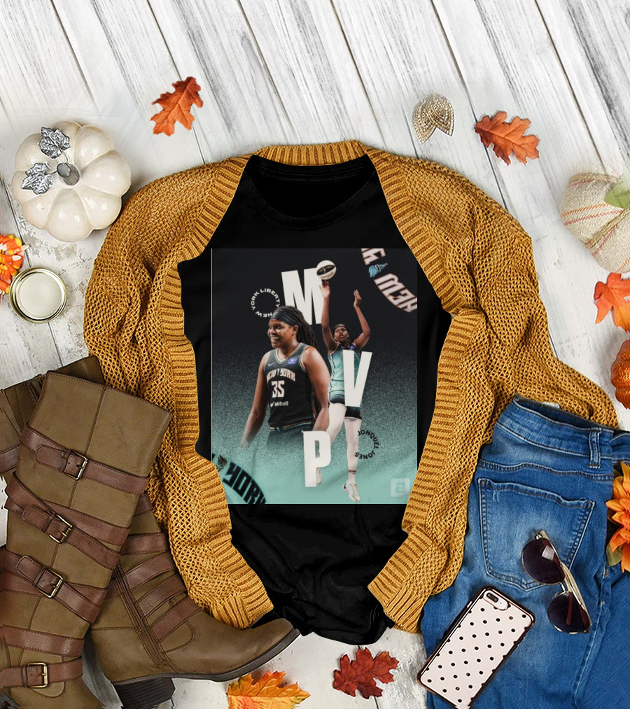 New York Liberty MVP Jonquel Jones 2024 WNBA Basketball Finals T-Shirt