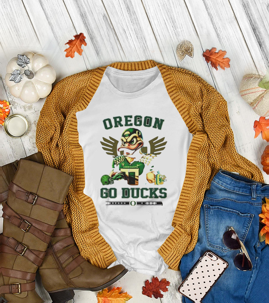 Oregon Ducks Go Ducks Mascot Football Wings Helmet T-Shirt