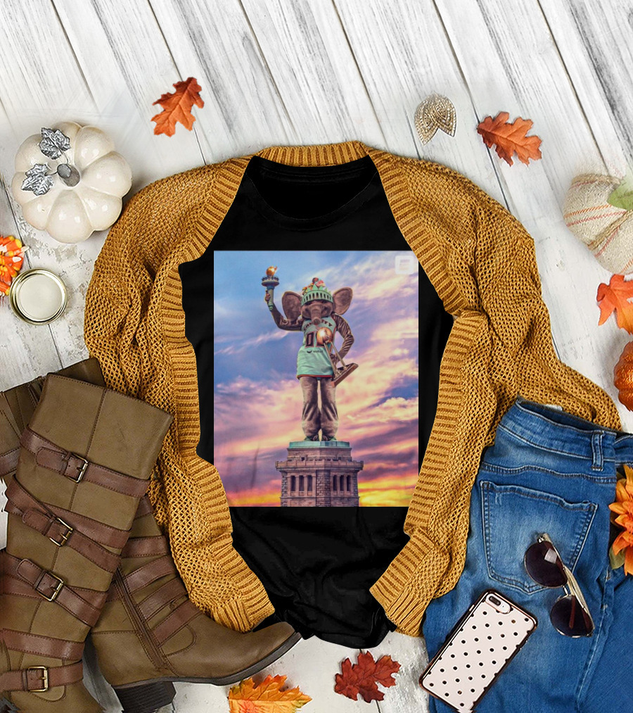 Big Ellie New York Liberty 2024 WNBA Champions Statue of Liberty Elephant T-Shirt
