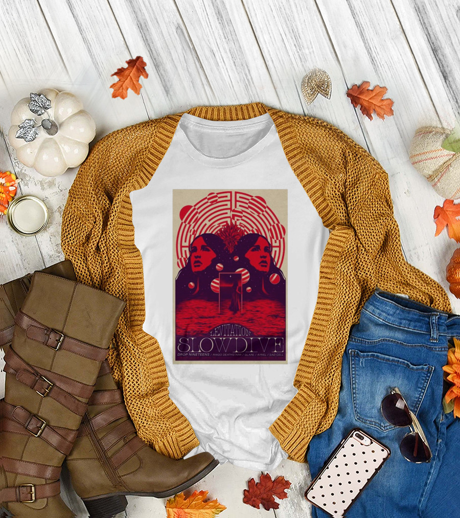 Levitation Slowdive Nov 3-2024 Austin TX Tour Drop Nineteens Ringo Deathstarr Glare Ariel Sad Cell T-Shirt