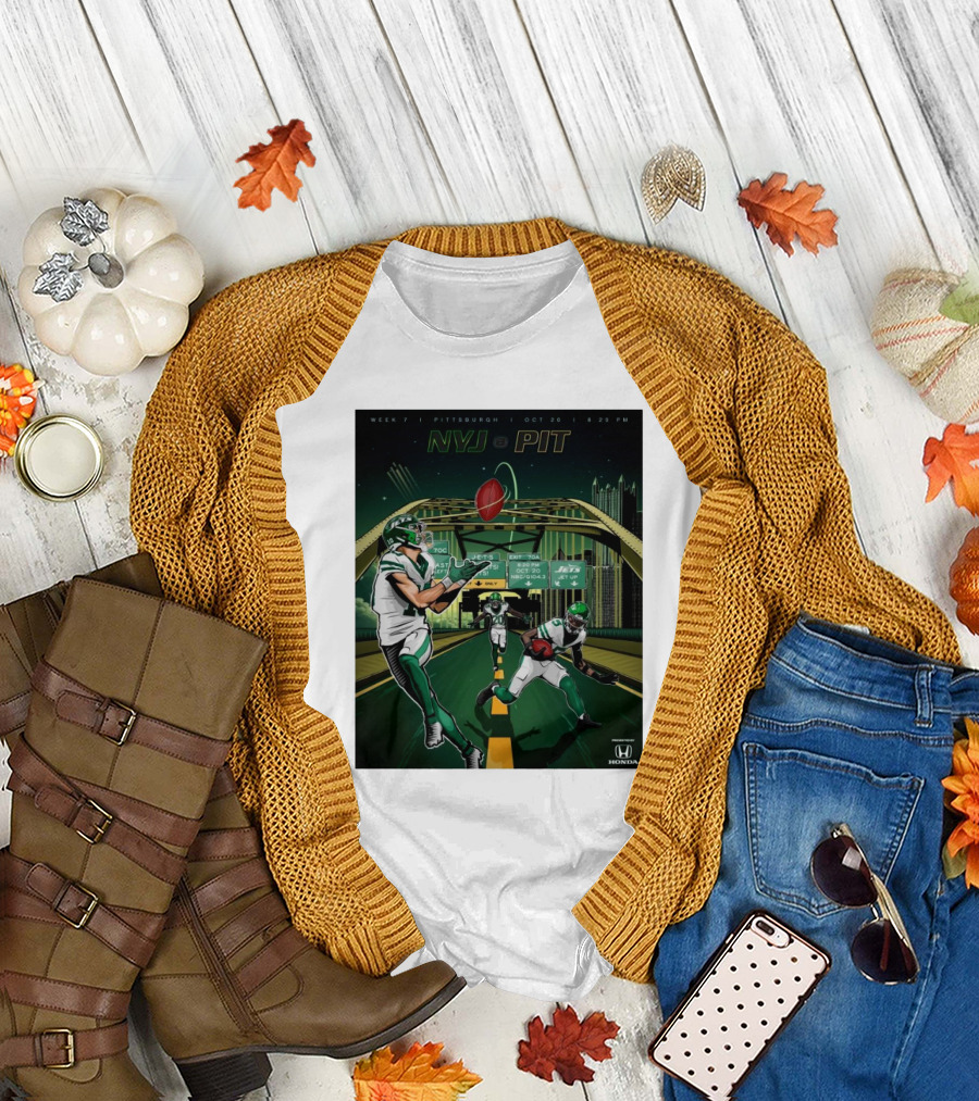 Week 7 New York Jets at Pittsburgh Steelers Oct 20 2024 NFL Showdown in Pittsburgh 9:20 PM T-Shirt