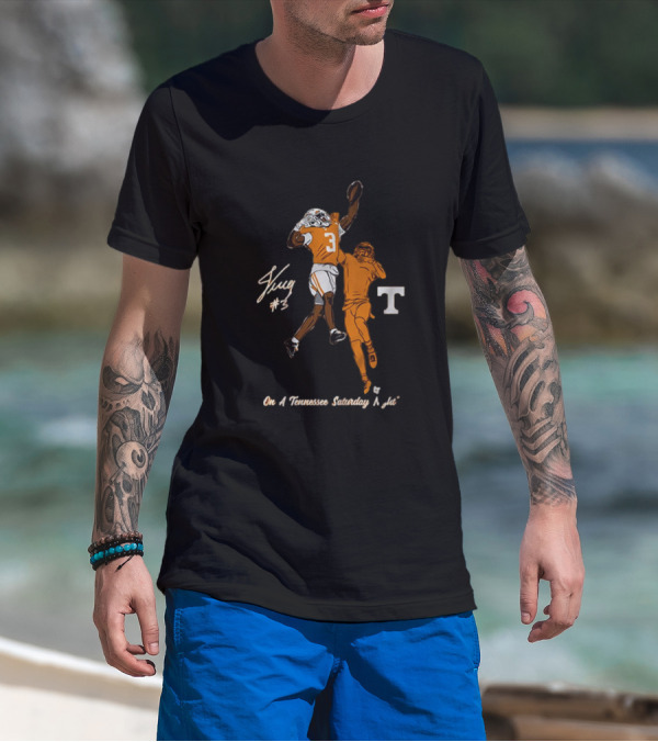 Tennessee Saturday Night Jermod McCoy #3 One-Handed Interception T-Shirt