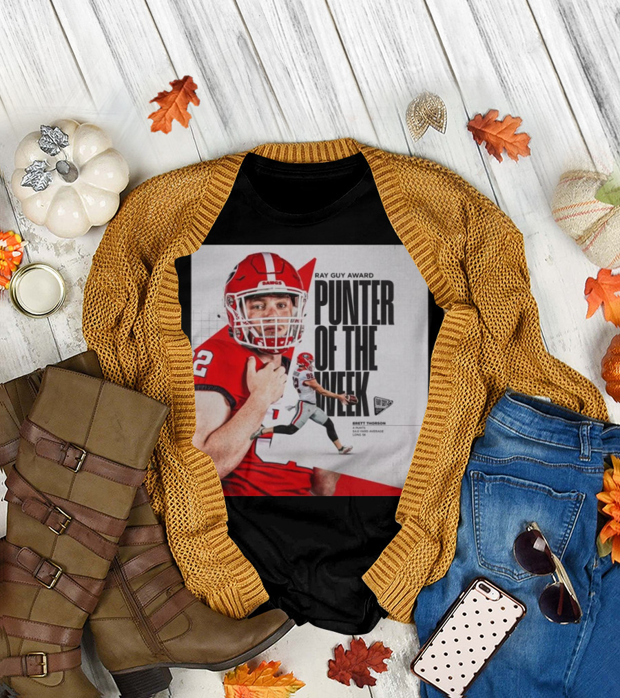 Brett Thorson Ray Guy Award Punter of the Week Football Action Georgia Dawgs T-Shirt