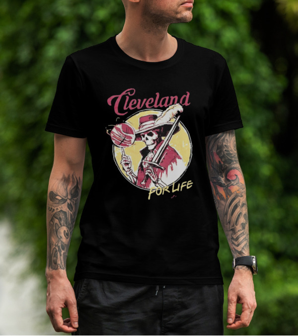 Cleveland Basketball Skeleton For Life T-Shirt