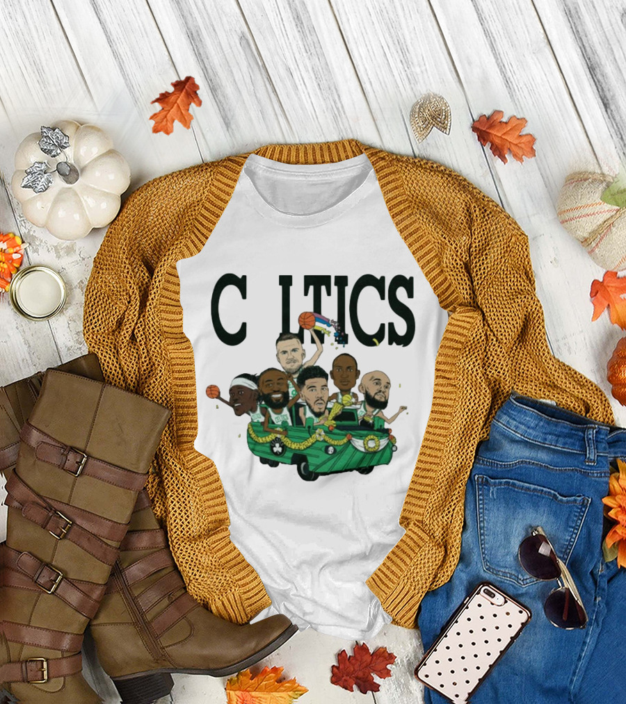 Boston Celtics NBA Six Pack 2024 Caricature Parade T-Shirt
