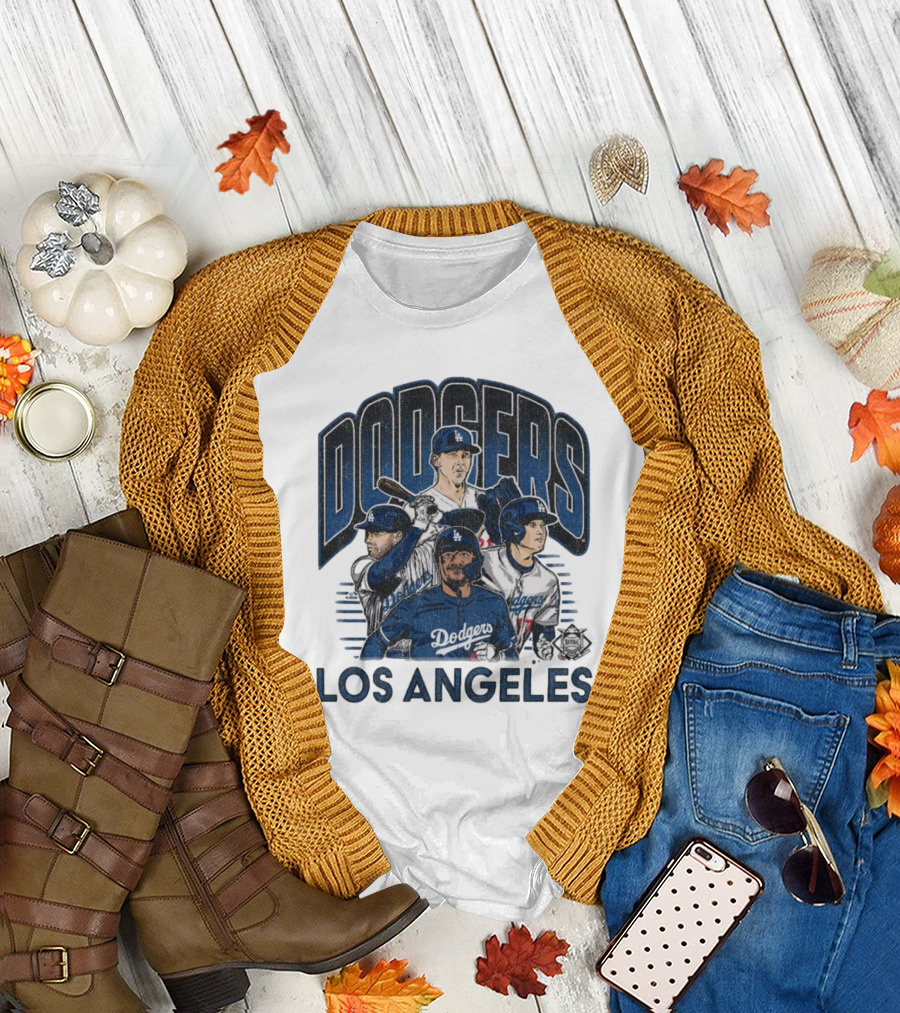 Los Angeles Dodgers Multi Player Vintage Painting T-Shirt