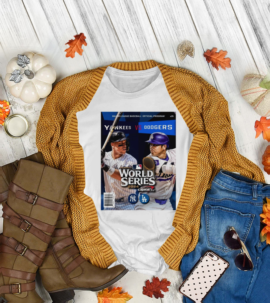 Yankees vs Dodgers MLB World Series 2024 Official Program Capital One T-Shirt