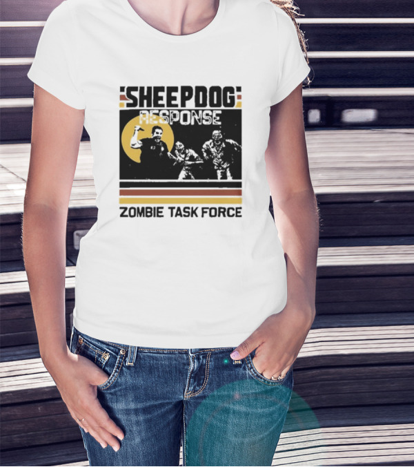 Sheepdog Response Zombie Task Force Vintage Retro Horror T-Shirt