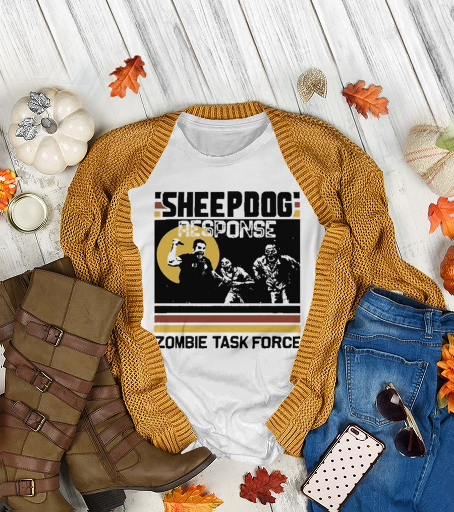 Sheepdog Response Zombie Task Force Vintage Retro Horror T-Shirt