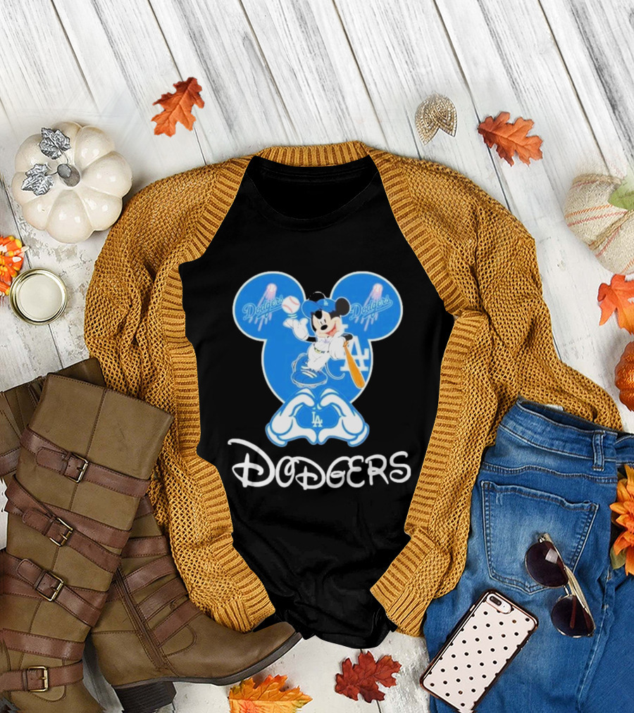 Disney Mickey Mouse Los Angeles Dodgers Baseball T-Shirt