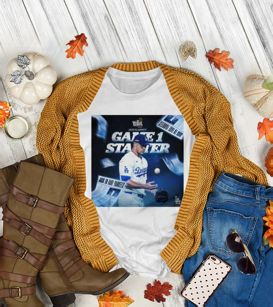 Jack Flaherty Los Angeles Dodgers Game 1 Starter World Series T-Shirt