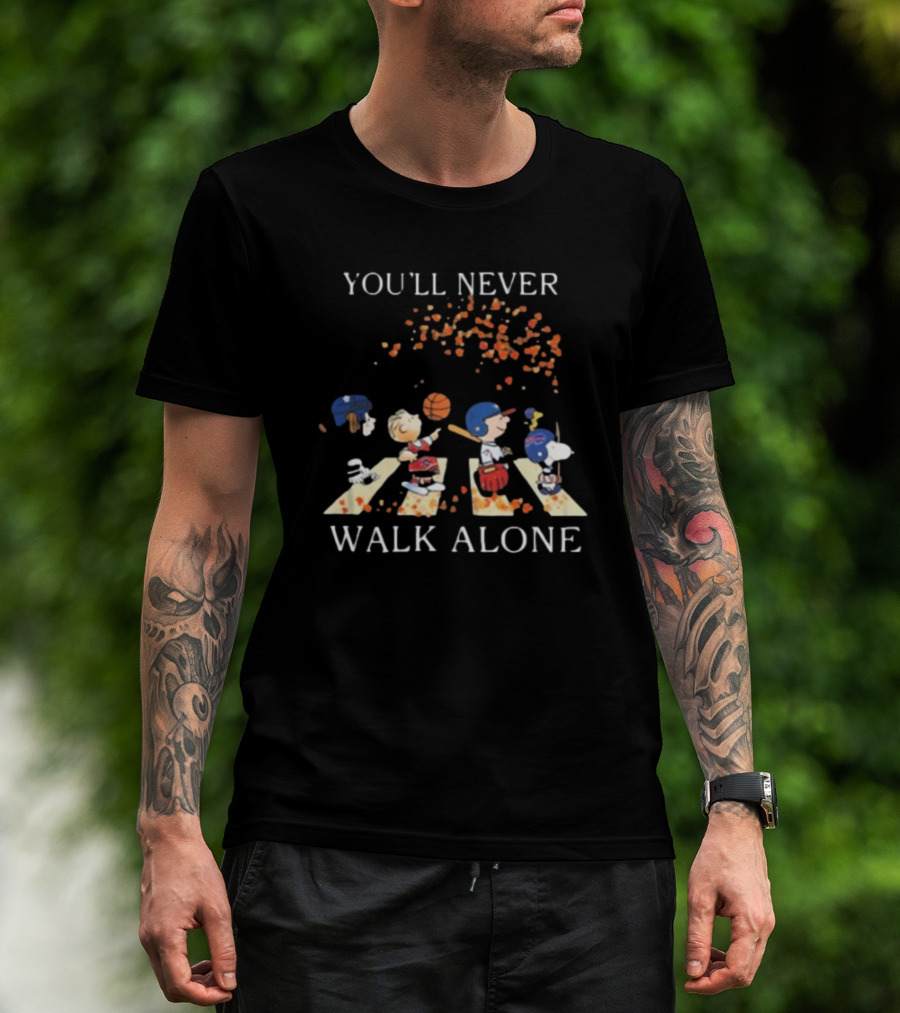 Peanuts Characters You'll Never Walk Alone Toronto Sports Team T-Shirt