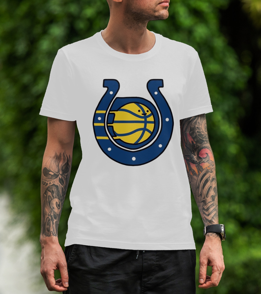 NFL X NBA Indianapolis Colts Pacers Logo Mashup Combine T-Shirt