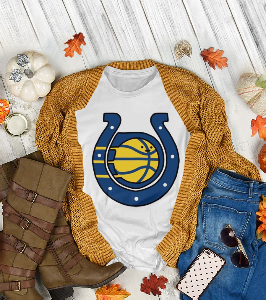 NFL x NBA Indianapolis Colts Pacers Logo Mashup Combine T-Shirt