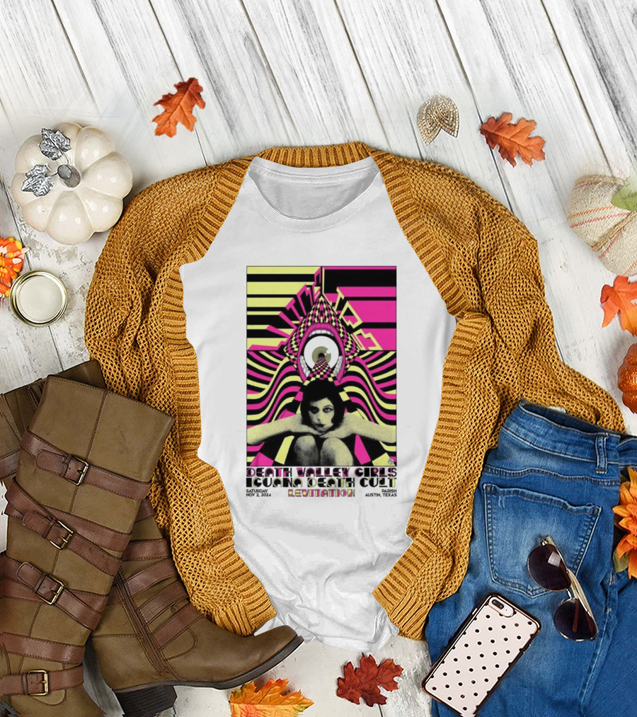 Wine Lips Death Valley Girls Iguana Death Cult Levitation Festival November 2 2024 Austin Texas T-Shirt