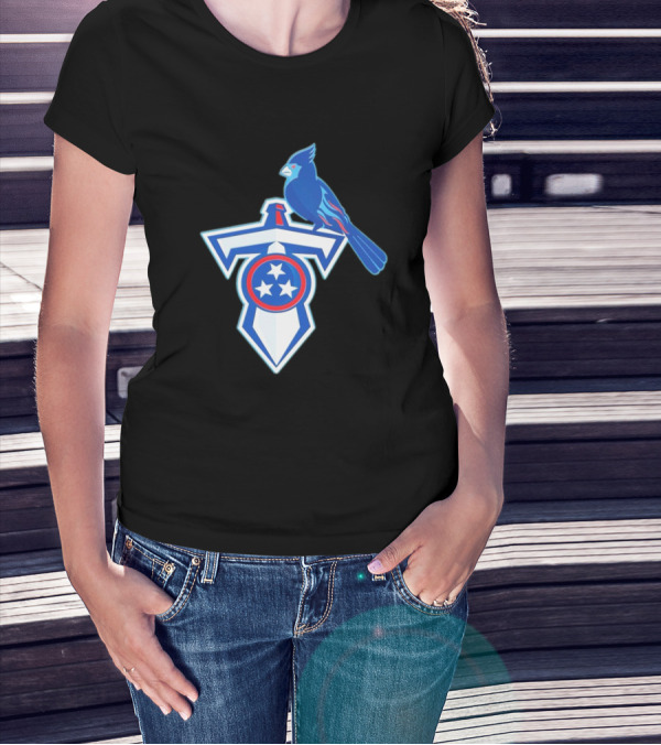 NFL X MLB Tennessee Titans St. Louis Cardinals Logo Mashup T-Shirt