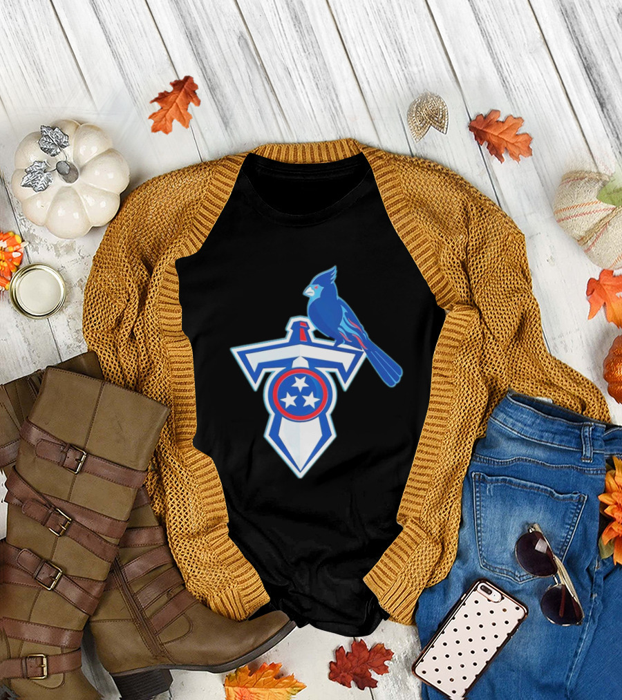 NFL x MLB Tennessee Titans St. Louis Cardinals Logo Mashup T-Shirt